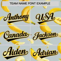 Silver Banana Graffiti Pattern Fashion Baseball Jersey 4