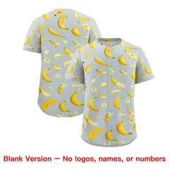 Silver Banana Graffiti Pattern Fashion Baseball Jersey 7