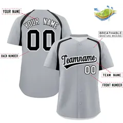 Silver Black Color Block Authentic Baseball Jersey 2