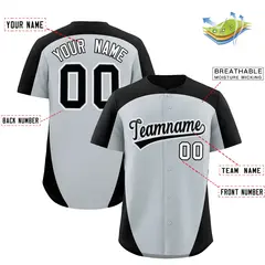 Silver Black Edge Color Block Authentic Baseball Jersey 2