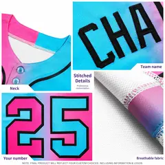 Silver Black Graffiti Gradient Smile Baseball Jersey 6