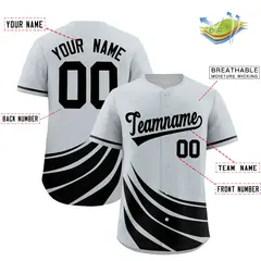 Silver Black Graffiti Wind Mark Baseball Jersey 2