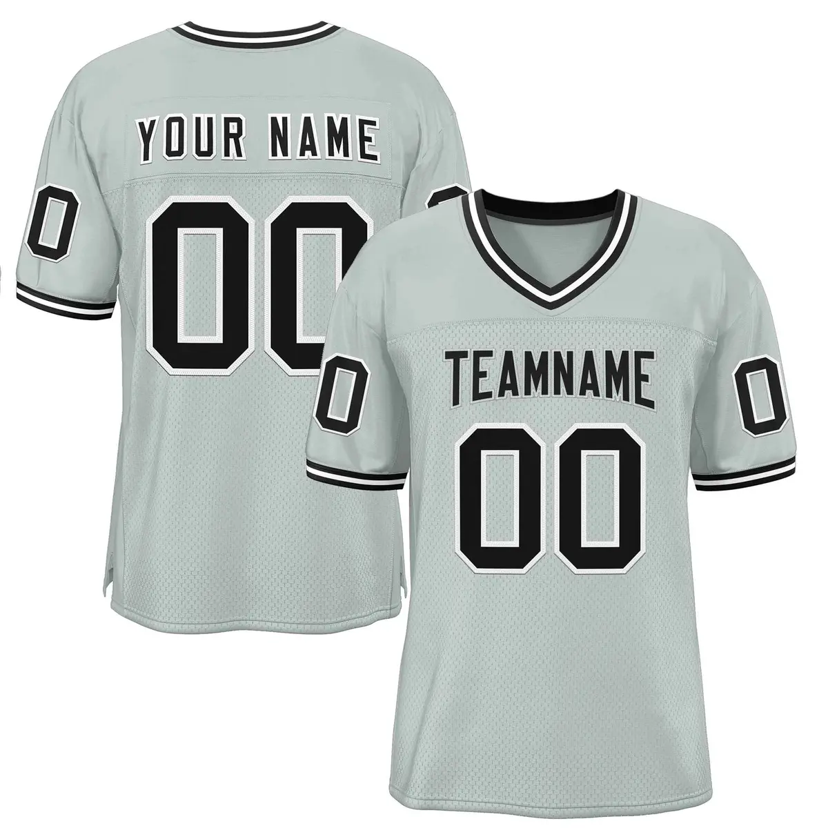 Silver Black-Gray Classic Style Authentic Football Jersey