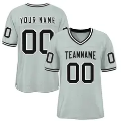 Silver Black-Gray Classic Style Authentic Football Jersey 1