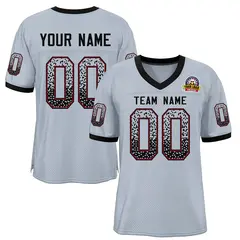 Silver Black-Scarlet Drift Fashion Mesh Football Jersey