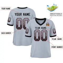 Silver Black-Scarlet Drift Fashion Mesh Football Jersey 2