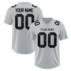 Silver Black Sequin Lettering Football Jersey 1