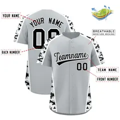 Silver Black Side Camo Baseball Jersey 2
