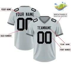 Silver Black Square Neckline Football Jersey 2