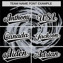 Silver Black Swirl Graffiti Baseball Jersey 3