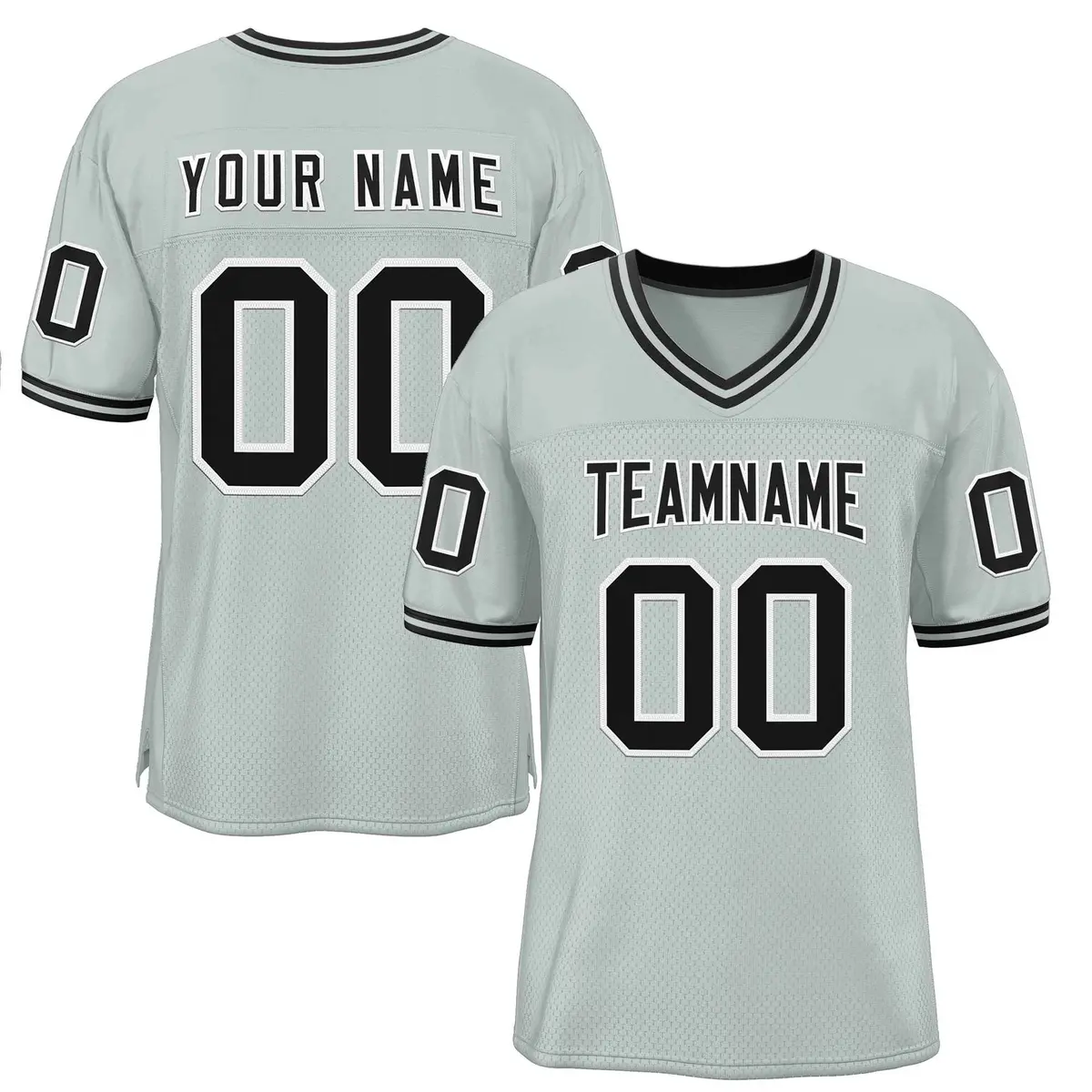 Silver Black-White Classic Style Authentic Football Jersey