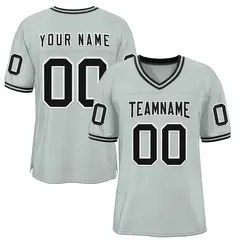 Silver Black-White Classic Style Authentic Football Jersey 1