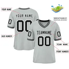 Silver Black-White Classic Style Authentic Football Jersey 2