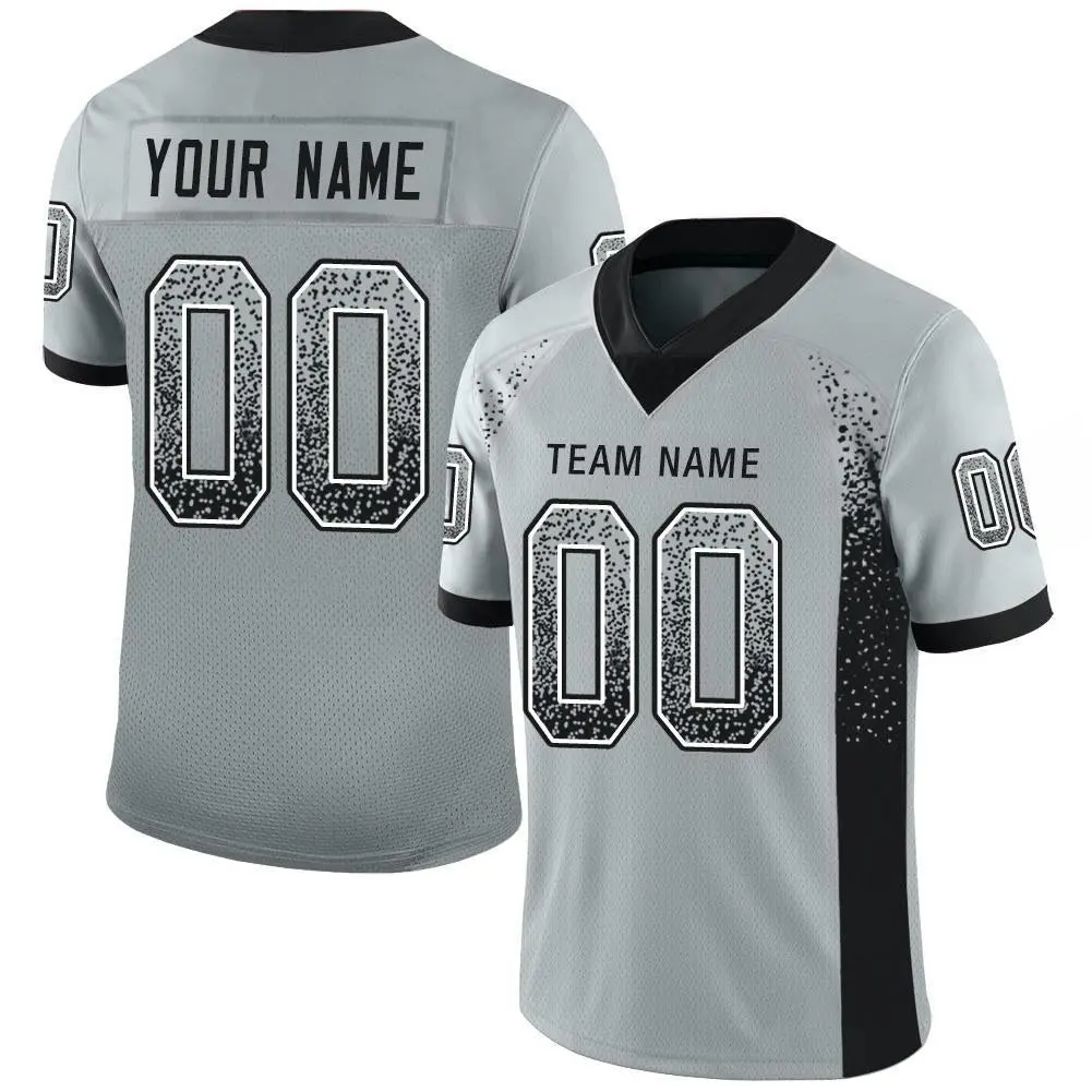 Silver Black-White Drift Mesh Football Jersey