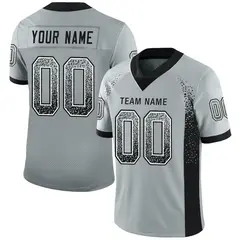 Silver Black-White Drift Mesh Football Jersey 1