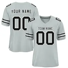 Silver Black-White Mesh Football Jersey 1