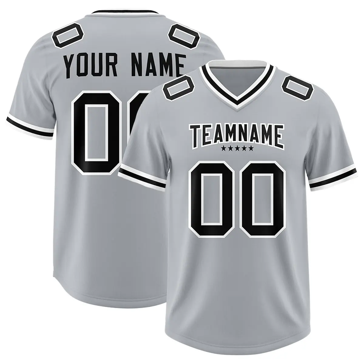 Silver Classic Style American Football Jersey