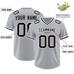 Silver Classic Style American Football Jersey 2