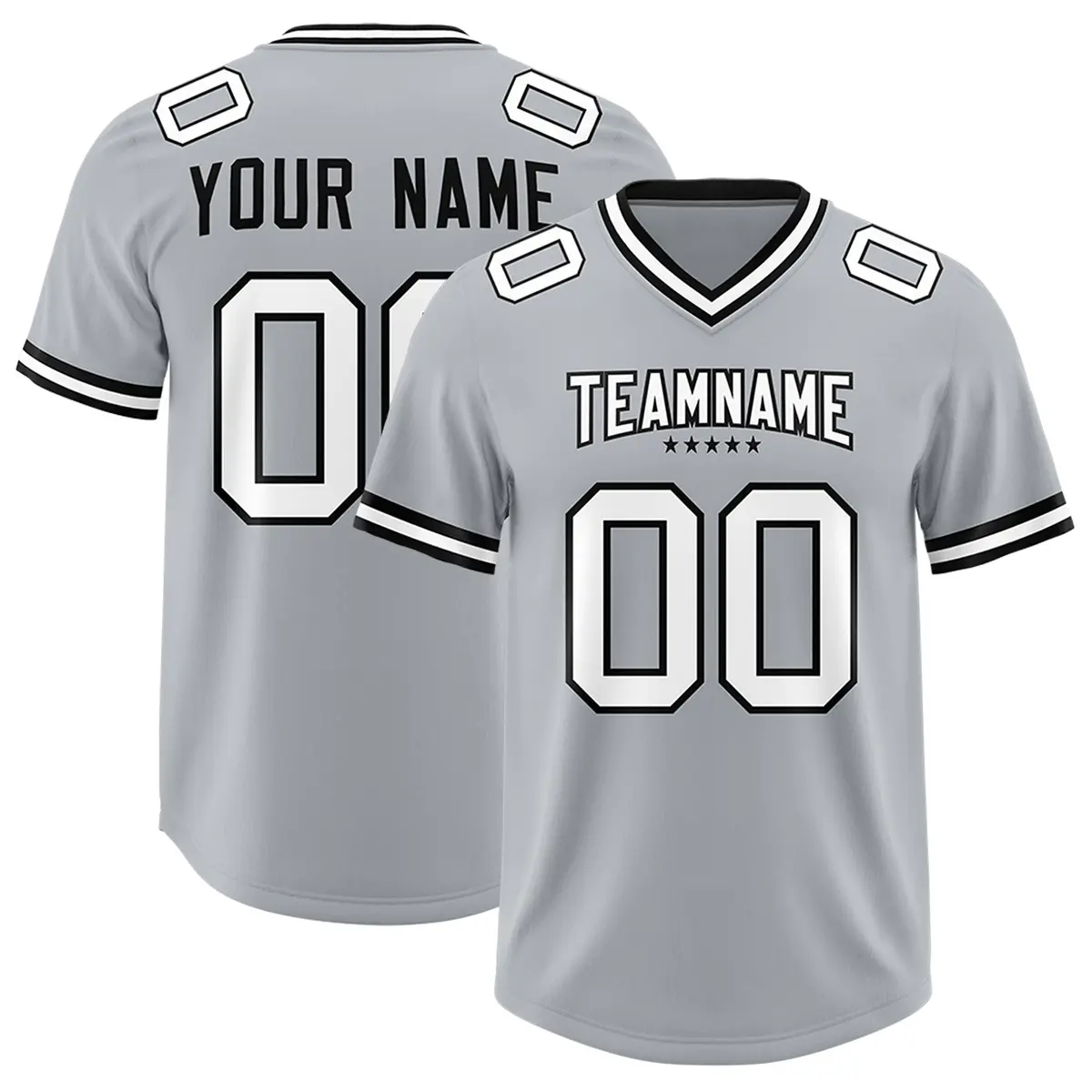 Silver Classic Style American Football Jersey