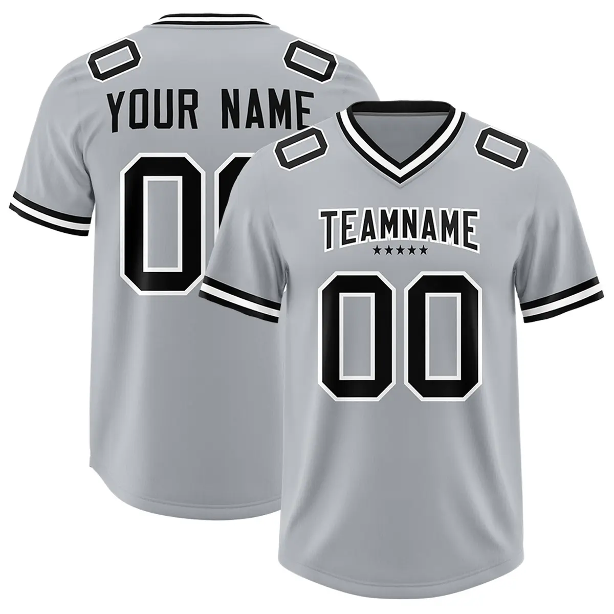 Silver Classic Style American Football Jersey