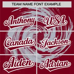 Silver Crimson Swirl Graffiti Baseball Jersey 3