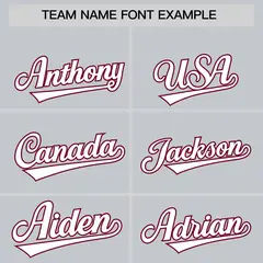 Silver Crimson Thick Stripes Star Pattern Baseball Jersey 3