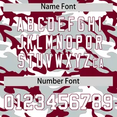 Silver Crimson White Camo Gradient Fashion Baseball Jersey 4