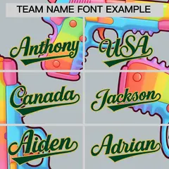 Silver Dark Green Graffiti Pattern Baseball Jersey 5