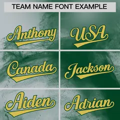 Silver Dark Green Old Gold Skeleton Graffiti Baseball Jersey 3