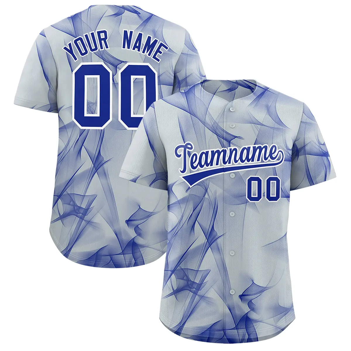 Silver Fumes Graffiti Pattern Authentic Baseball Jersey