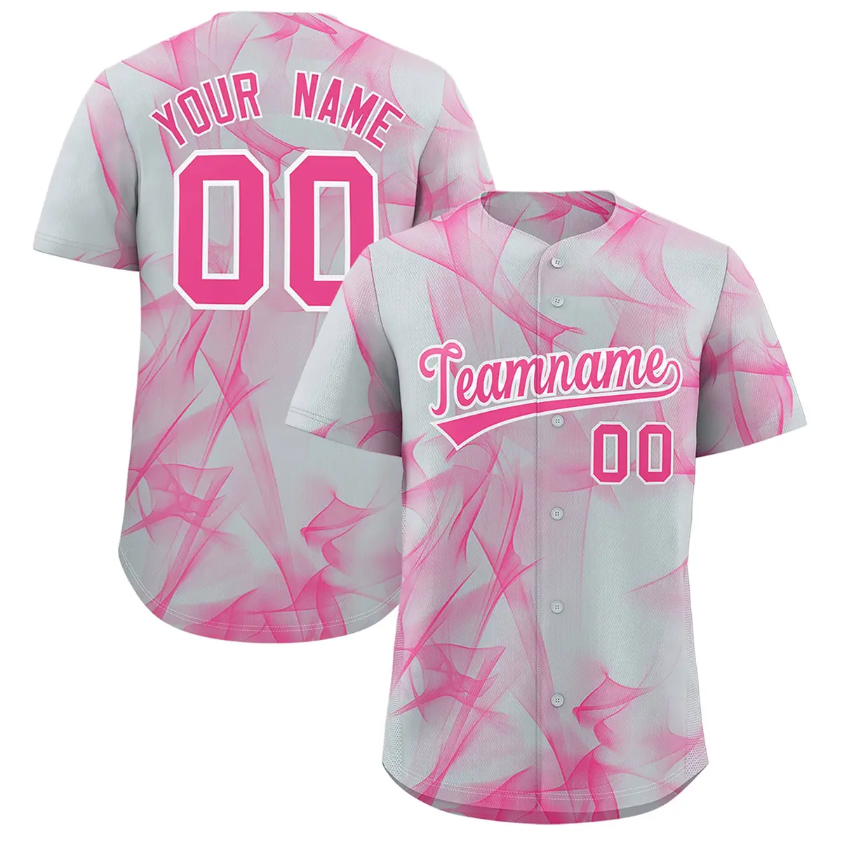 Silver Fumes Graffiti Pattern Authentic Baseball Jersey