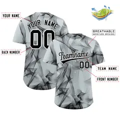 Silver Fumes Graffiti Pattern Authentic Baseball Jersey 2