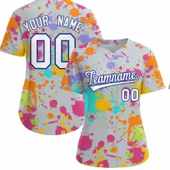 Silver Graffiti Fashion Baseball Jersey For Women