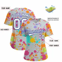 Silver Graffiti Fashion Baseball Jersey For Women 2