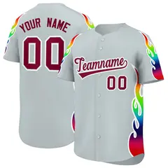 Silver Graffiti Multicolored Flames Print Baseball Jersey 1