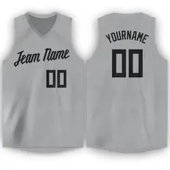 Silver Gray Black Classic Sport Game Basketball Jersey 1