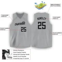 Silver Gray Black Classic Sport Game Basketball Jersey 2