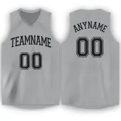 Silver Gray Black Classic Tank Top Basketball Jersey 1