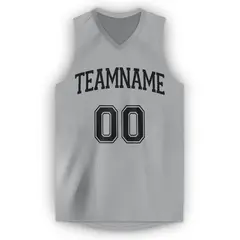 Silver Gray Black Classic Tank Top Basketball Jersey 5