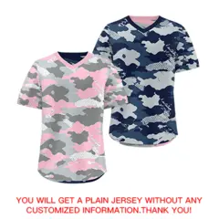 Silver Gray Light Pink Camo Reversible Pullover Baseball Jersey 9