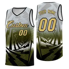 Silver Gray Olive Lightning Halftone Dot Basketball Jersey 1