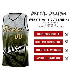 Silver Gray Olive Lightning Halftone Dot Basketball Jersey 2