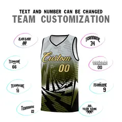 Silver Gray Olive Lightning Halftone Dot Basketball Jersey 4