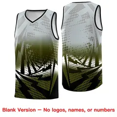 Silver Gray Olive Lightning Halftone Dot Basketball Jersey 6