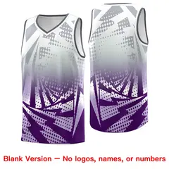 Silver Gray Purple Lightning Halftone Dot Basketball Jersey 6