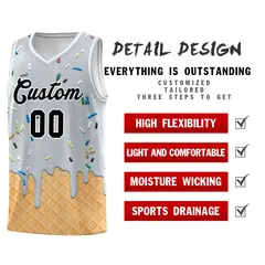 Silver Ice Cream Element Pattern Basketball Kits 2