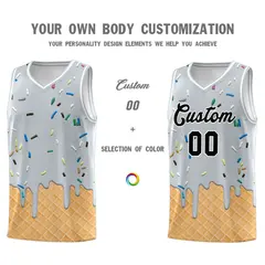 Silver Ice Cream Element Pattern Basketball Kits 3