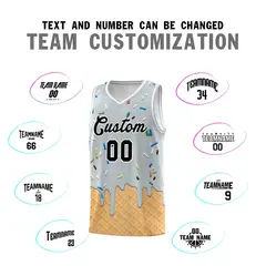 Silver Ice Cream Element Pattern Basketball Kits 4