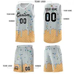 Silver Ice Cream Element Pattern Basketball Kits 5
