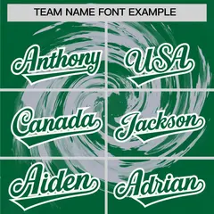 Silver Kelly Green Swirl Graffiti Baseball Jersey 3